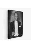 Atatürk Portre Tablosu Mustafa Kemal Atatürk Dikdörtgen Dekoratif Kanvas Tablo-fö-139