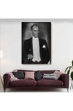 Atatürk Portre Tablosu Mustafa Kemal Atatürk Dikdörtgen Dekoratif Kanvas Tablo-fö-139