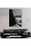 Atatürk Portre Tablosu Mustafa Kemal Atatürk Dikdörtgen Dekoratif Kanvas Tablo-fp-140