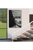 Atatürk Portre Tablosu Mustafa Kemal Atatürk Dikdörtgen Dekoratif Kanvas Tablo-fp-140