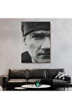 Atatürk Portre Tablosu Mustafa Kemal Atatürk Dikdörtgen Dekoratif Kanvas Tablo-fs-142