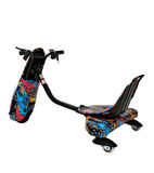 Drift Car Elektrikli Kaykay Drift Scooter Bluetoothlu Grafity Desenli Kasa D26