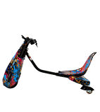 Drift Car Elektrikli Kaykay Drift Scooter Bluetoothlu Grafity Desenli Kasa D26