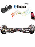 CityMate Elektrikli Kaykay Full Ledli Hoverboard D-14 Bluetooth Hoparlörlü 6.5 Inch Desenli Çanta Hediye