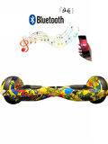 CityMate Elektrikli Kaykay Hoverboard Bluetooth Hoparlörlü 6.5 Inch Grafiti D21