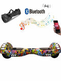 CityMate Elektrikli Kaykay Full Ledli Hoverboard D-22 Bluetooth Hoparlörlü 6.5 Inch Desenli Çanta Hediye