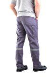 ESER - 7-7  Gabardin Kom.Cepli İş Pantolonu Reflektörlü - Kışlık - Gri