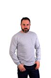 ESER - Bisiklet Yaka Sweatshirt - Cepli - Melanj Gri