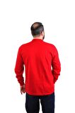 ESER - Polo Yaka Sweatshirt - Cepli - Kırmızı