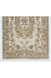 120x215 cm Nötr Renklerde Eski Fransız Aubusson Desenli El Düğümlü Halı, El Dokuma Yünlü Halı