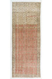 146x388 cm Eski El Yapımı Anadolu Yolluk Uzun Halı - Soluk Kırmızı ve Bej Renkler