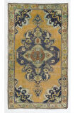 125x221 cm Eski El Yapımı Türk Halısı, Geleneksel Ev Dekoru Halı, Yöresel Halı