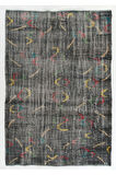183x252 cm Eski El Dokuma Türk Zeki Müren Halısı, El Düğümlü Alan Halısı
