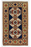 120x207 cm Eski Kafkas Kazak Halısı, Yün El Dokuma Halı, Zemin Kaplaması