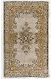 203x322 cm Açık Gri, Kahverengi, Pas ve Bej Renklerinde İnce Eski  El Yapımı Türk Halısı.