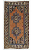 140x258 cm Yünlü Eski El Düğümlü Türk Halısı, Oturma Odası Dekoru için Harika