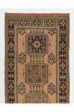 125x345 cm Eski El Düğümlü Orta Anadolu Yolluk Halısı. Koridor için El Dokuma Halı, 1960'lardan