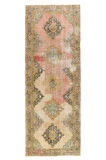 140x392 cm Eşsiz Türk Yolluk Halı, 1950'lerde Yapıldı. Koridor dekoru için el yapımı Yün Halı