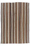 186x268 cm Dikey Çizgi Desenli El Dokuması Eski Kilim (Düz Dokuma), %100 Yün