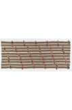 135x340 cm Düz Dokuma Eski Çizgi Desenli Kilim, Düz Dokuma Kilim, Çok Renkli Ponponlu Kilim