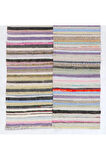 140x304 cm Çizgili Tasarımlı El Dokuma Eski Kilim (Düz Dokuma), %100 Pamuk Halı