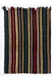 162x215 cm Dikey Çizgili El Dokuma Eski Anadolu Kilimi.  %100 Yün, Düz Dokuma Kilim