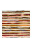 160x417 cm El Yapımı Eski Çizgili Türk Kilimi, Düz Dokuma Kilim. %100 Yün