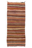 153x357 cm El Dokuması Eski Orta Anadolu Yolluk Kilimi, Düz Dokuma Kilim Halı, %100 Yün