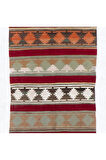 102x328 cm Geometrik Tasarımlı El Dokuma Eski Anadolu Yolluk Kilim Halı (Düz Dokuma)