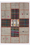 135x190 cm El Yapımı Eski Patchwork Kilim Rug, Diğer Ölçüleri Mevcut