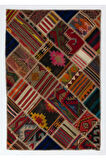 123x183 cm Eski El Yapımı Türk Patchwork Kilim, Düz Dokuma Halı, Diğer Opsiyonları Mevcut