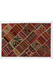 123x180 cm Eski El Yapımı Türk Patchwork Kilim, Düz Dokuma Halı
