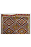 182x240 cm Çok Renkli Geometrik Desenli Eski Dekoratif El Dokuması Cicim Kilim