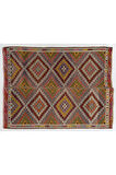 182x240 cm Çok Renkli Geometrik Desenli Eski Dekoratif El Dokuması Cicim Kilim