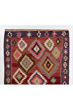 167x280 cm Çok Renkli Eski Kilim, Düz Dokuma Yün Kilim