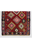 167x280 cm Çok Renkli Eski Kilim, Düz Dokuma Yün Kilim