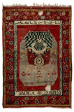 130x175 cm 1959 Tarihli, Osmanlıca Yazılı Yarı Antika Alan Halısı, Eski Halı