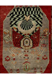 130x175 cm 1959 Tarihli, Osmanlıca Yazılı Yarı Antika Alan Halısı, Eski Halı