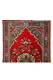 180x293 cm Çiçek Madalyon Desenli, 20. Yüzyıl Ortası El Yapımı Anadolu Halısı