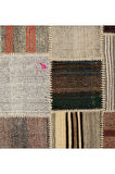 177x255 cm El Yapımı Patchwork Kilim, Dekoratif Düz Dokuma Kilim