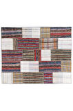 245x305 cm Dekoratif Eski El Dokuması Patchwork Kilim, Özel Seçenekler Mevcut, Peçvörk Halı