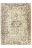 170x233 cm Eski El Yapımı, Madalyon Desenli Oda Ölçüsünde Halı, Güneşte Soldurulmuş Uşak Yün Halı