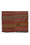 130x320 cm Çizgili Eski Anadolu Kilim Halı. %100 Yün, Düz Dokuma Zemin Kaplaması