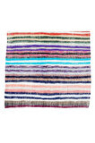 145x264 cm Eski Çizgili Pamuklu Kilim. Düz Dokuma Çaput Halı, Çok Renkli Kilim