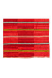152x255 cm Canlı Kırmızı Renkte El Dokuması Çizgili Kilim. Geleneksel Halı Kilim
