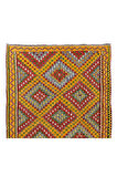 185x324 cm Göz kamaştırıcı Eski Kilim. Düz Dokuma Kilim. Kırmızı, Sarı, Yeşil, Gri Renklerde Kilim