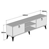 FERNISO Siyah Modern Kulplu Tv Sehpası  160 cm