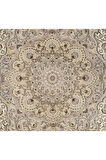 205x307 cm Nötr Renklerde El Düğümlü Eski Madalyon Tasarımlı Anadolu Halısı