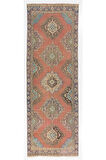 136x396 cm Eski El Düğümlü Yolluk Halı. Benzersiz Yün Koridor Halısı, Antre Hol Halı