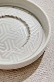 Geometrik Porselen Çay Tabağı Silver